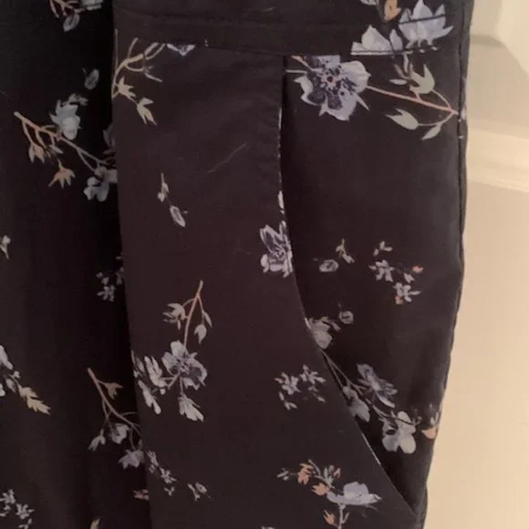 Rebecca Taylor Francine Floral Poplin Jumpsuit, Open Cape Back, Navy, Sz 6 - Picture 10 of 13